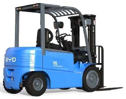 Dibuat di Cina, BYD empat pivot keseimbangan berat 7.0-8.0 ton listrik murni forklift untuk Dual Drive