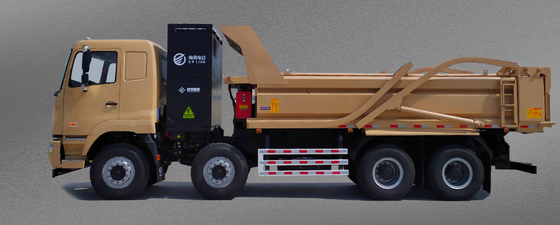 China Geely, baterai CATL, pertukaran baterai 282 derajat, truk dump listrik murni 8X4 M7 untuk transportasi limbah kota