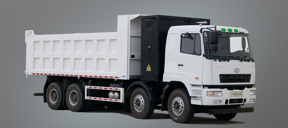 China Geely, baterai CATL, pertukaran baterai 282 derajat, truk dump listrik murni 8X4 M7 untuk transportasi limbah kota